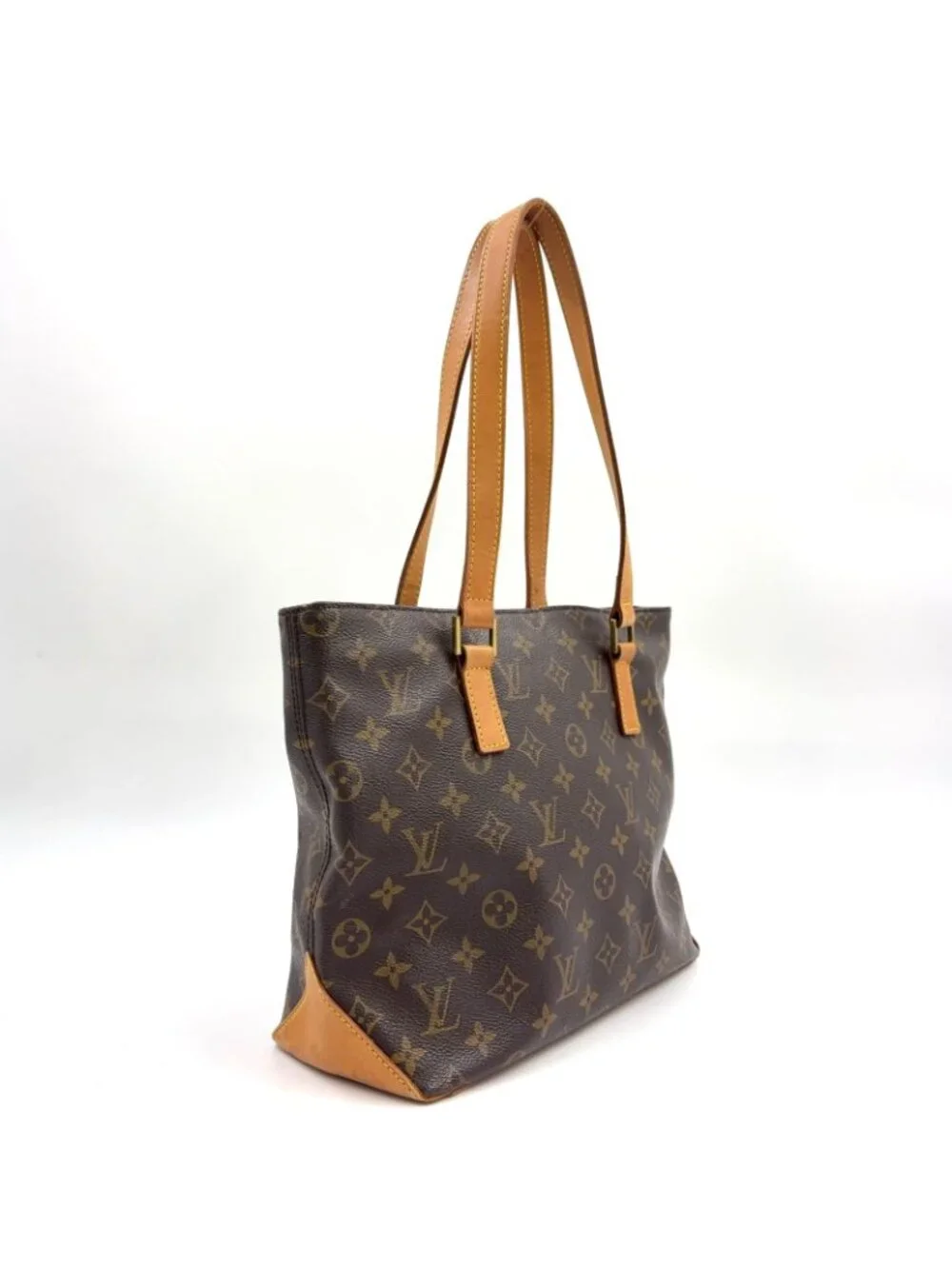 Louis Vuitton Cabas Piano Monogram Leather Brown Light Tote Gold